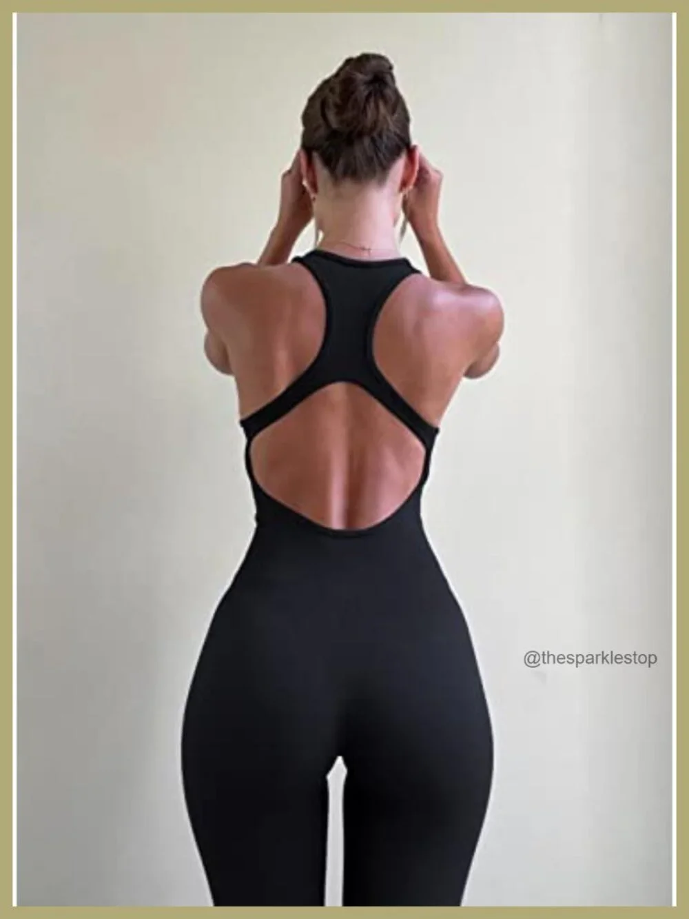 Seamless Yoga Gym Bodycon Romper Sexy Racerback Tummy Control Padded Bra Unitard